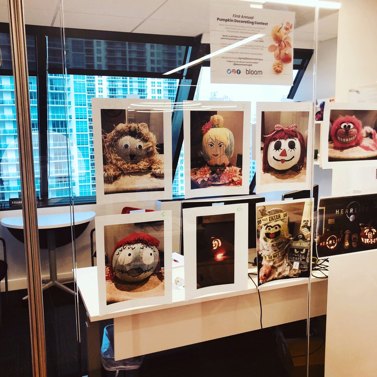We cherish team spirit! Our clinics are having a pumpkin decorating contest. Winner selected from Miami tomorrow. #audiology #bloomhearing