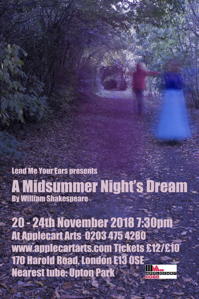 ApplecartArts's tweet photo. Voila! Festival might be at an end, but our theatre will not sleep! We're excited to welcome @lend_ears performing 'A Midsummer Night's Dream' 20th-24th Nov (7.15pm) Get your tickets here -> https://t.co/nvMXtxUVcK https://t.co/NHFgO23mnG