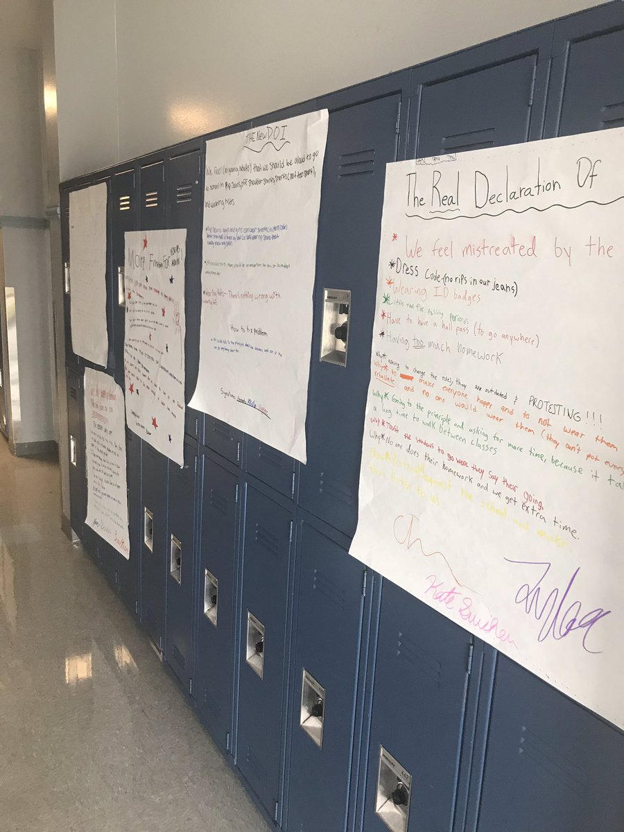 CoachLandau's tweet image. Student Voice is happening in class today with our own “Declaration of Independence”. Students had to collaborate and identify an issue they wanted to see changed. #StudentVoice #Avid #HMSBroncos @HeritageMSAVID @HeritageBroncos @GCISDHumanities @GCISD