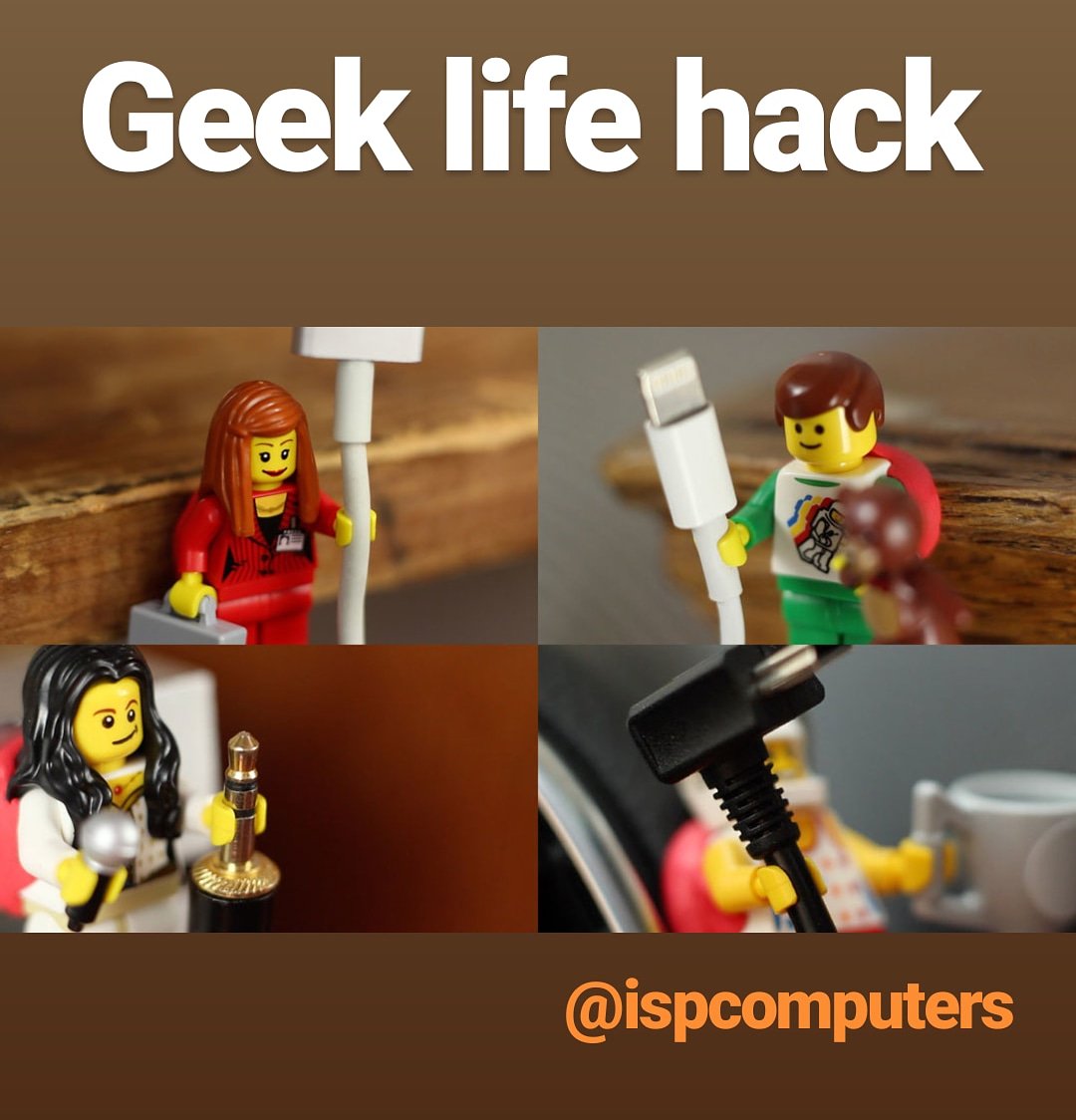 Does your phone charger always fall behind your side table? Well no more! These little #lego friends are on the case. 
ISP Computers  - Your Geek to Human Translators. 
#techlife #techtiptuesday #lego #cellphonetip #sprucegrovebiz #yegbiz 
Photo credit: pinterest