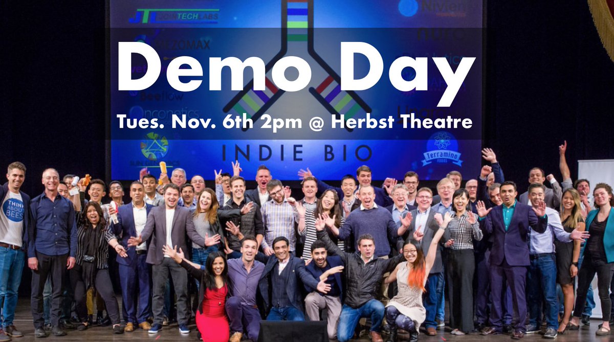IndieBio (@indbio) on Twitter photo See you at Demo Day! <a href="/NovoNutrients/">NovoNutrients: food & feed from CO2™</a> @NewAgeMeats @ChronusHealth <a href="/Convalesce_Inc/">Convalesce</a> <a href="/quartolio/">Quartolio</a> <a href="/Embermedical/">Ember Medical</a> <a href="/OraltaProbiotic/">Oralta</a> <a href="/ClINICAIInc/">CLINICAI INC</a> <a href="/StammBio/">Stämm</a> <a href="/filtricine/">Filtricine, Inc.</a> <a href="/Biorosatech/">BioROSA Technologies</a> <a href="/SBioworks/">Serenity Bio</a> <a href="/junaxup/">Jun Penman (Axup)</a> <a href="/AlexKopelyan/">AlexKopelyan</a> <a href="/arvndgpta/">Arvind Gupta</a> <a href="/ParikshitS_/">Parikshit Sharma</a> See you at Demo Day! <a href="/NovoNutrients/">NovoNutrients: food & feed from CO2™</a> @NewAgeMeats @ChronusHealth <a href="/Convalesce_Inc/">Convalesce</a> <a href="/quartolio/">Quartolio</a> <a href="/Embermedical/">Ember Medical</a> <a href="/OraltaProbiotic/">Oralta</a> <a href="/ClINICAIInc/">CLINICAI INC</a> <a href="/StammBio/">Stämm</a> <a href="/filtricine/">Filtricine, Inc.</a> <a href="/Biorosatech/">BioROSA Technologies</a> <a href="/SBioworks/">Serenity Bio</a> <a href="/junaxup/">Jun Penman (Axup)</a> <a href="/AlexKopelyan/">AlexKopelyan</a> <a href="/arvndgpta/">Arvind Gupta</a> <a href="/ParikshitS_/">Parikshit Sharma</a>