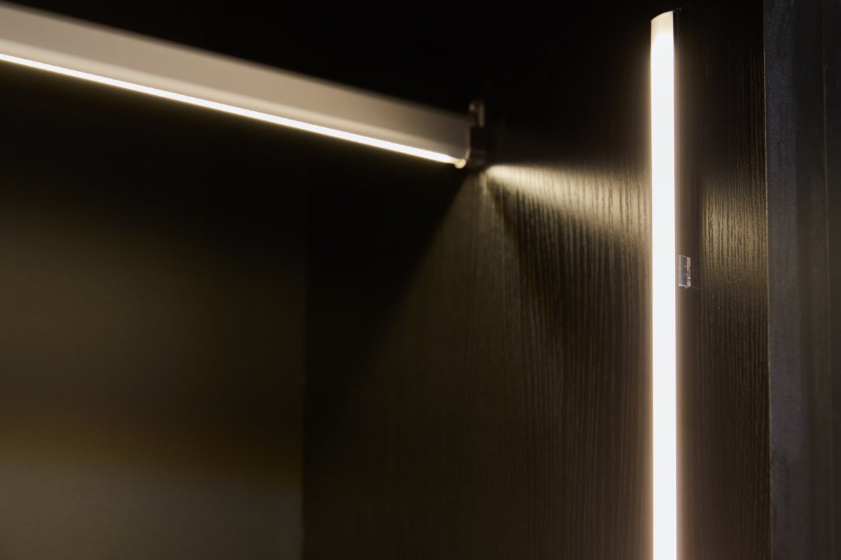 Ensure no more clashing colours by installing wardrobe lighting! Contact us for further details about our range on 01268 544488 or email us on sales@leyton-lighting.co.uk #wardrobelighting #furniturelighting #dotlessledtape #ledprofile