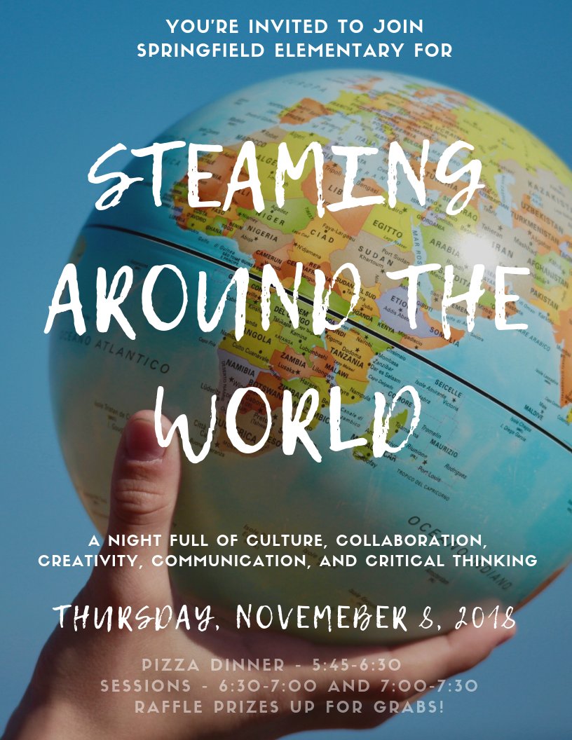 williamssfes's tweet photo. Join us for "STEAMing Around the World" family night on Thursday, November 9!  @SESColts #FM21STEAM https://t.co/Giu4g3ilVJ