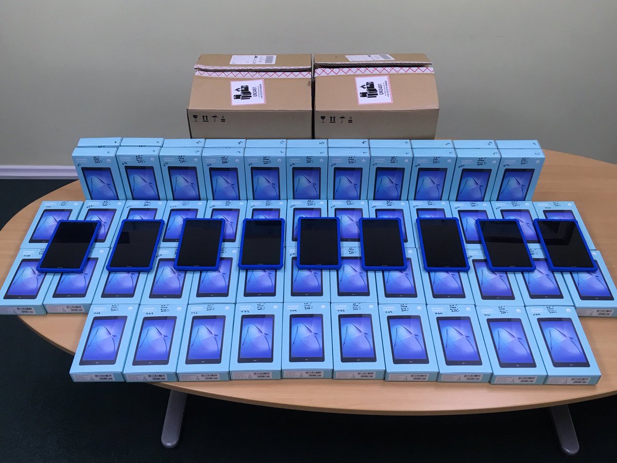 Nationwide_NSC's tweet photo. Huawei devices brought in and set up in readiness for our latest 12,000 vehicle installation project #installations #teamwork #fieldservice #telematics #incartechnology #nationwideservicecare #challenge #fleettelematics #fleetsafety #fleet https://t.co/pDfnbLq8uB