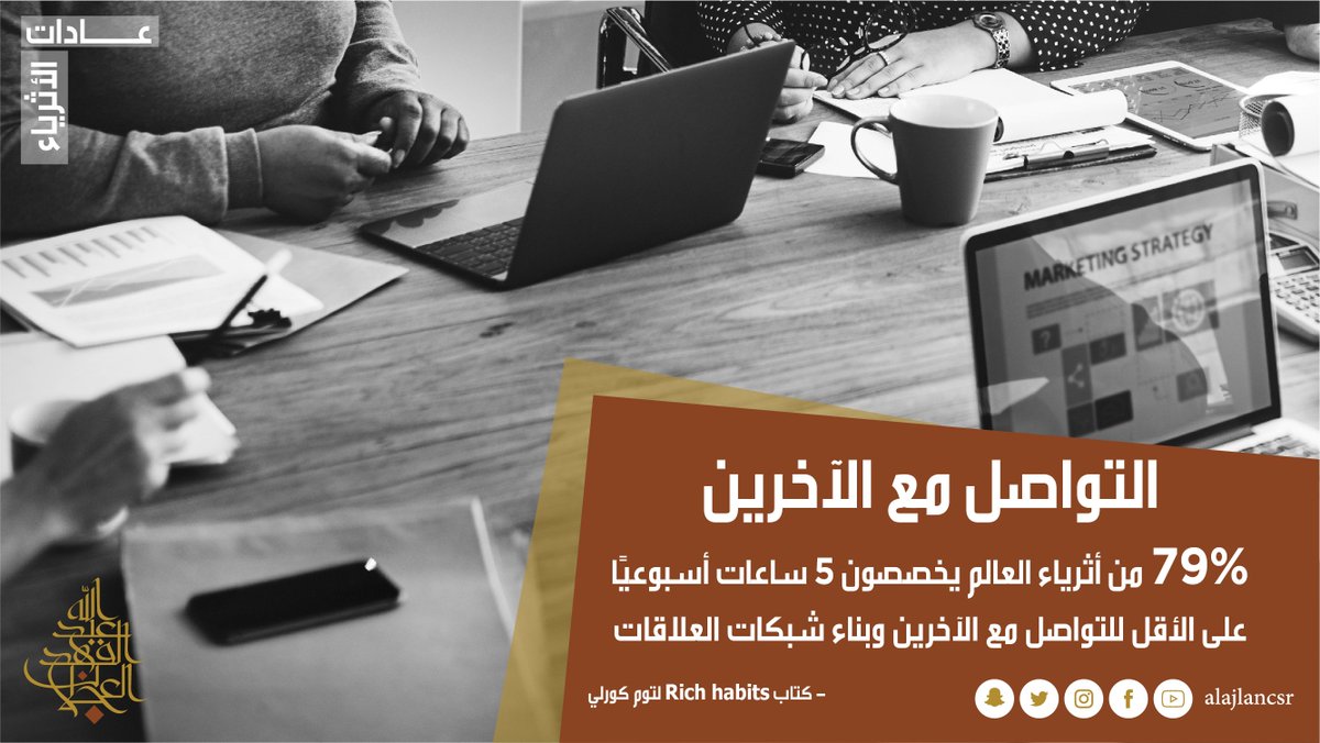 تعزيز التواصل مع الآخرين 
من عادات الأثرياء
#مبادرات_العجلان