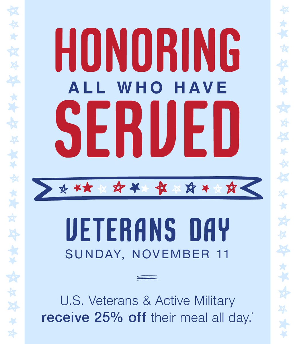 Roka Akor honors those who served our country and would like to give thanks to all active military and veterans. Join us this #VeteransDay , Sunday, November 11 and receive 25% off your meal! Click here for reservations: bddy.me/2zhIYoy