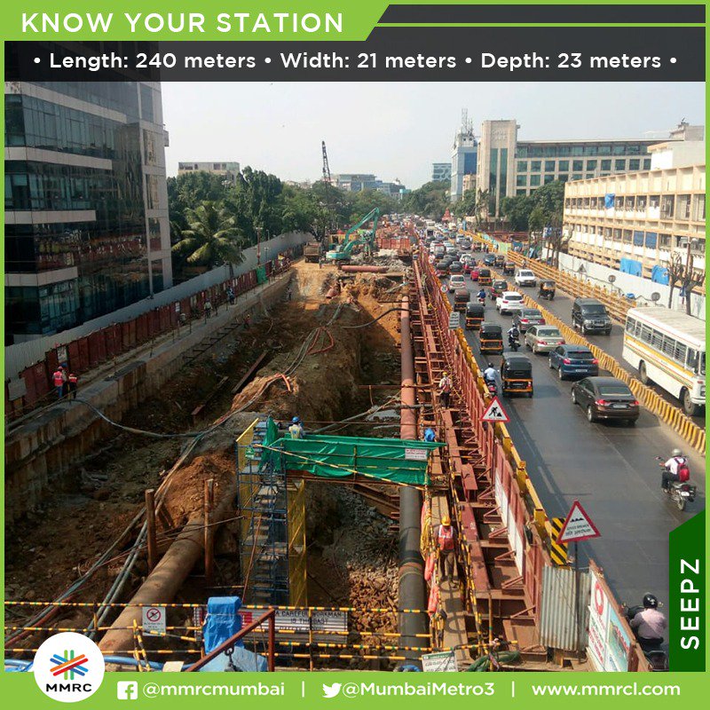MumbaiMetro3's tweet image. In our #KnowYourStation today we introduce you to #SEEPZMetroStation This 240 mtr long station will add connectivity to SEEPZ , SEEPZ Bus Depot &amp;amp; #JVLR