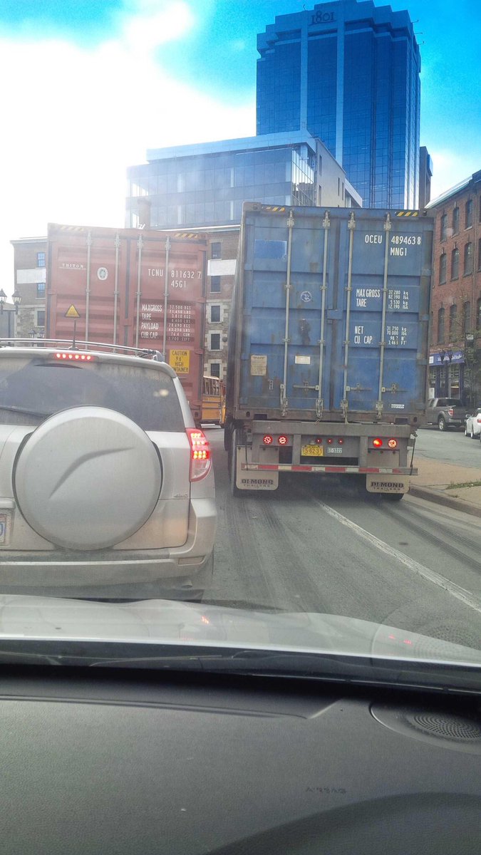 MattWhitman2020's tweet photo. @downtownpaul Apparently only 30% of downtown #Halifax truck traffic is container trucks (I doubt that). 100% of the container trucks are from the port. The local delivery trucks aren’t the issue. The #southend #railcut remains the best solution. https://t.co/4fKh3Z22p4
