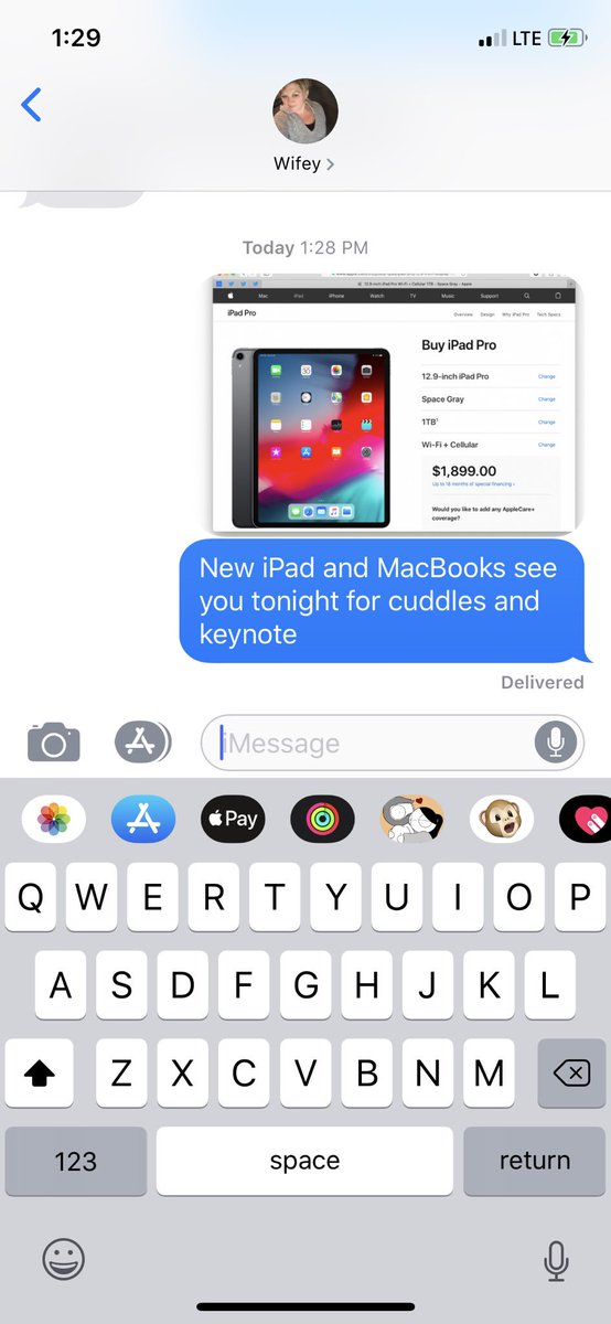 jimmeyg0101's tweet image. @briantong since I am working and we have a strict no cheating rule about #AppleKeynotes this was the message I sent to the wife #AppleFans