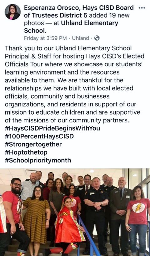 HaysCISD's tweet photo. Hays CISD Officially Declares October School Priority Month #schoolprioritymonth https://t.co/UCCtfPBHGU