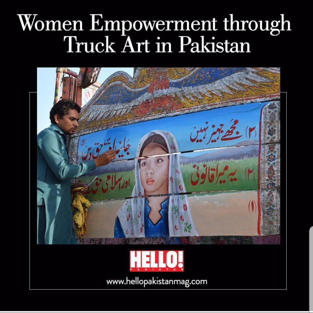 Another truck is ready to carry a message. This one says, 'Don't give me 'Jahayz' (Dowry). Instead, give me my share in inheritance; my share given to me by religion and law.' #Pakistan #TruckArtForWomensLegalRights #ADB #AsianDevelopmentBank #InheritanceRights #HelloPakistan 🇵🇰