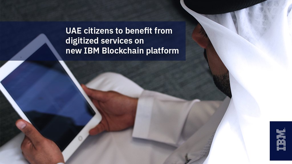 .<a href="/IBM/">IBM</a>Blockchain service to help transform and digitize government processes and citizen services: ibm.co/2Oh9nbE <a href="/Smartdubai/">Smart Dubai</a> @IBM #blockchain #UAE #dubai #IBMBlockchain