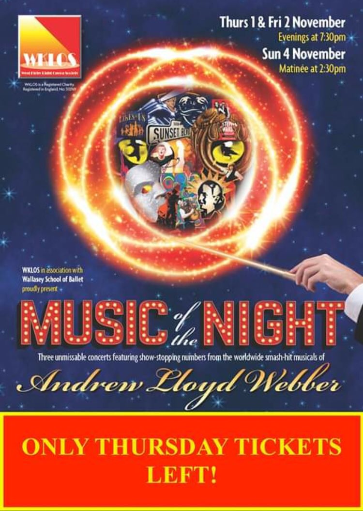 WestKirbyMTC's tweet photo. We only have tickets available for our performance this coming Thursday @WestbourneHall ! 

Don’t miss ✨Music of the Night ✨- our concert event for Autumn 2018 🎶🎵 

Tickets ONLY available from our ticket line:

☎️ 0151 342 2143 https://t.co/Hj6XKWuGwj