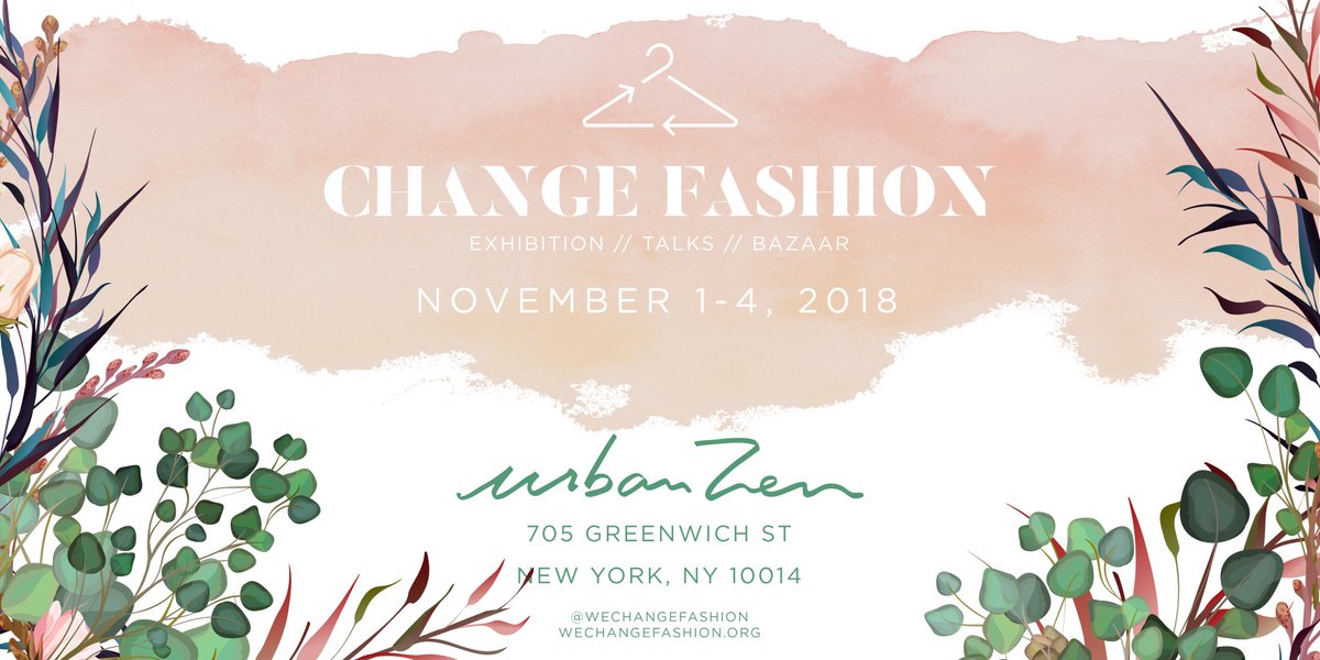 lgreernrdc's tweet image. New York-based folks! Join me Nov 1-4 for the first ever #ChangeFashion conference and exhibition. I’ll be speaking about the current state of sustainability in the fashion industry. There will be an art exhibit, bazaar, panels and more.
