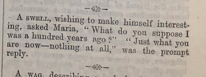 Frankly, this bizare attempt at flirting got everything it deserved. What kind of response was he hoping for?!- Rare Bits (1882)