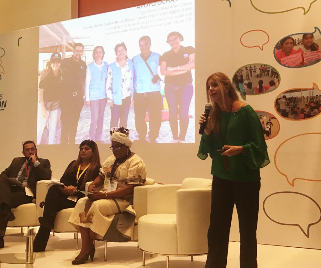 UNOCHA_Americas's tweet photo. Panamá: Fernanda Baumhardt presentando experiencia relacionada con El Niño en Perú #Delaspalabrasalaacción #Fromwordstoactions https://t.co/HFmTcMa5Sl