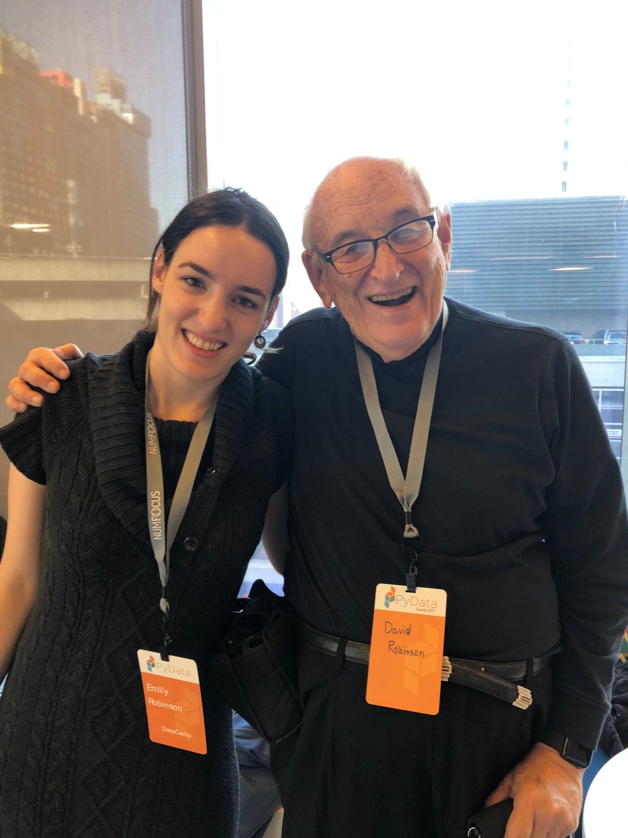 A belated thank you to #PyDataNYC 2018 for giving my grandad a pass so he could watch my talk. I do feel I misled them a bit though; they said 'proud grandparents' could get in for free, but he told me he could only be proud after he watched my talk 😂
