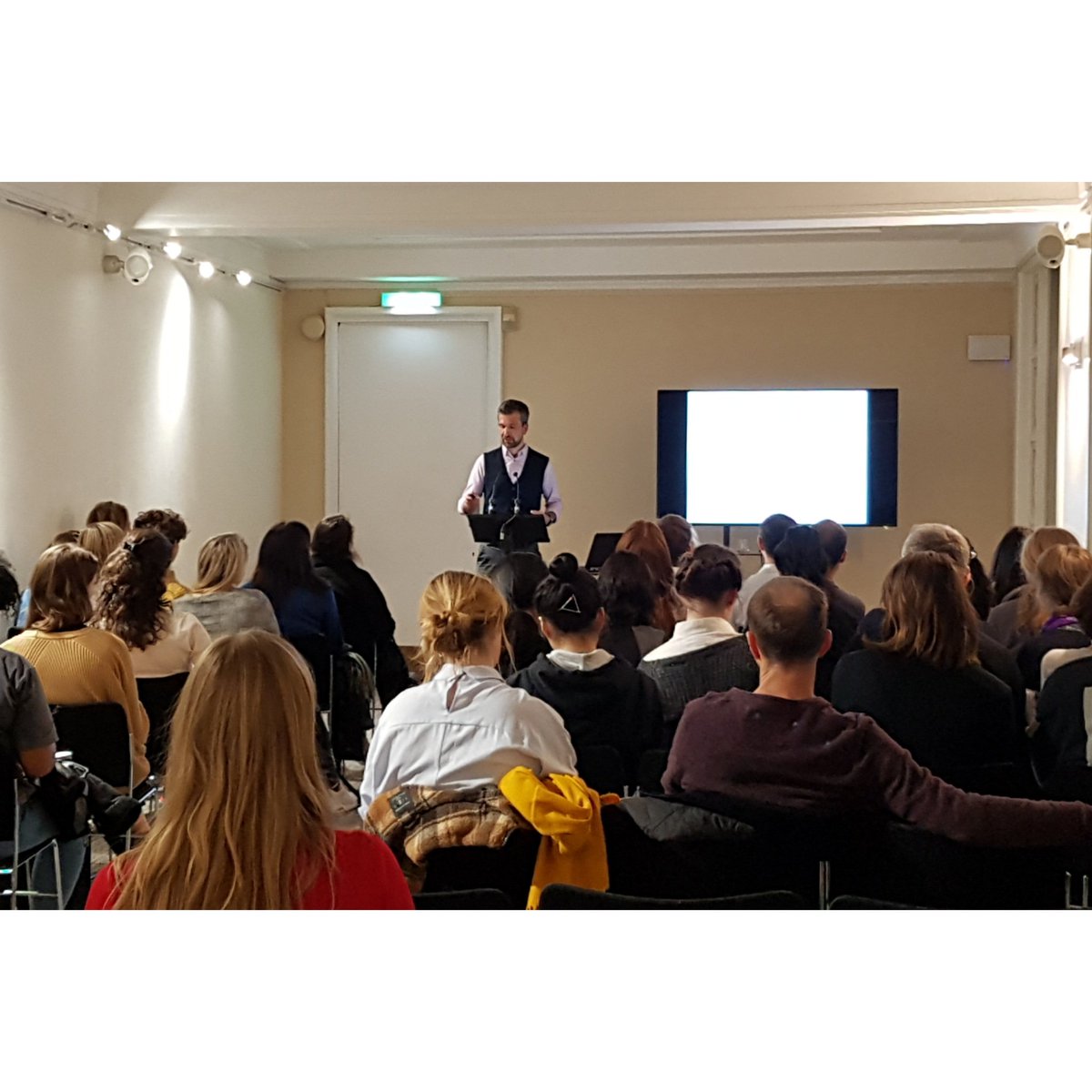 RIBAEducation's tweet image. A great crowd at our #PerspectivesonArchitecture talk @riba this evening on the topic of #prisondesign by @rolandkarthaus the result of research supported by the #RIBAResearchFund