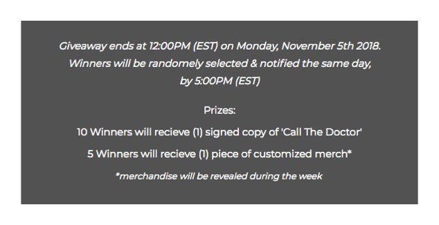 It’s #Giveaway time ! 🎉🎁 Check out these details &amp; then click the link in my bio to enter! ☑️ #CallTheDoctorEP #theotams