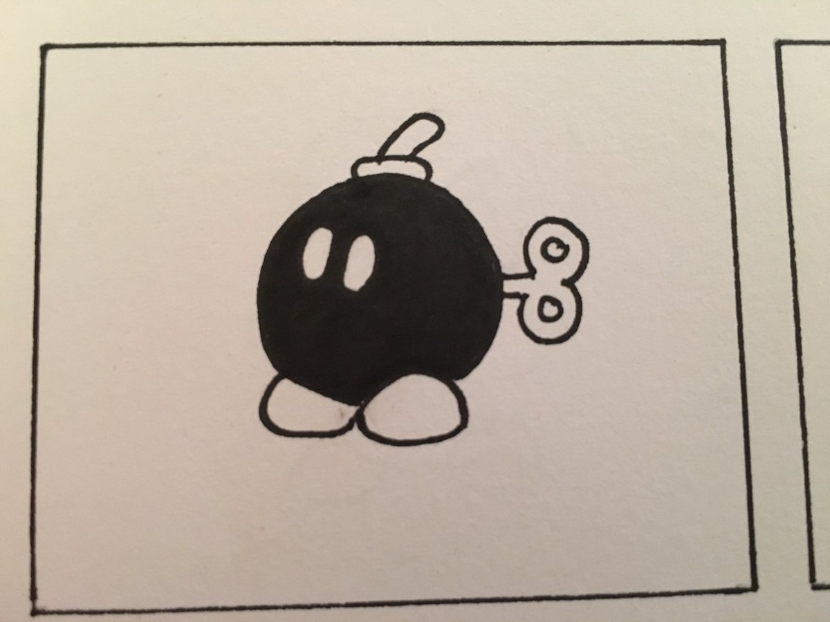 RinkoDraws's tweet image. Boom! #inktober #mario #bombomb #doodle