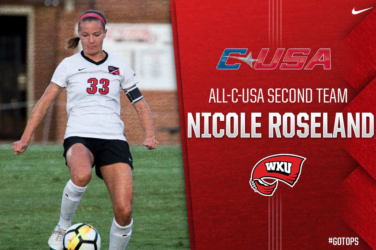 WKU_Soccer's tweet photo. HUGE congrats to Ambere, Nicole and Sarah on earning All-C-USA honors as just announced by the conference!

No C-USA school had more First and Second Team selections than your Lady Toppers' three picks, which were the most for WKU since 2016! #RiseUp #GoTops https://t.co/WttUUlCCAn