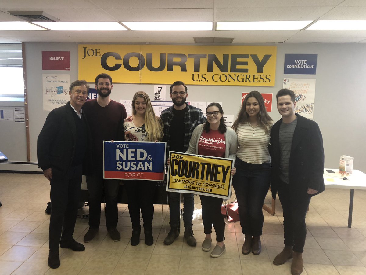JoeCarvalhoCT's tweet photo. Great to have our next Governor, @NedLamont, surprise us in Norwich as we get ready for #GOTV!

For the next 7 days we need YOU to help get out the vote! Sign up here: https://t.co/S0AlGYEsLD 

cc: @CTDems @C_Petersen3 @brivivo @carolinecostaCT @SoyMcCrabb https://t.co/M0M1Lk8xuN