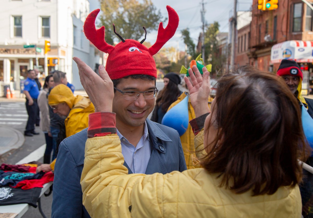 NYCCouncil's tweet photo. Pics of Council Member @cmenchaca during the #RedHook Barnacle Parade, an event held to honor the resiliency and unity of the community in the wake of Hurricane Sandy. https://t.co/efJ0XqhiH4