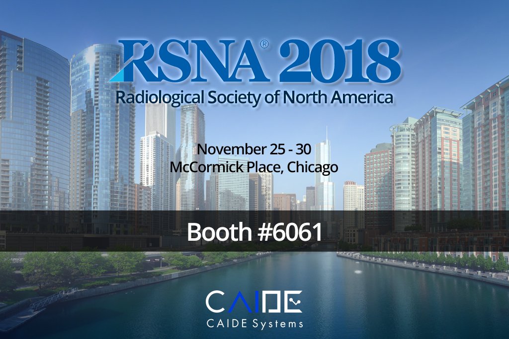 The Radiological Society of North America (RSNA) is scheduled November 25-30 at McCormick Place in Chicago. CAIDE Systems joins the RSNA Scientific Assembly and Annual Meeting.

Go to: caidesystems.com/rsna-2018/

#medical #radiology #research #machinelearning #deeplearning #ai #rsna