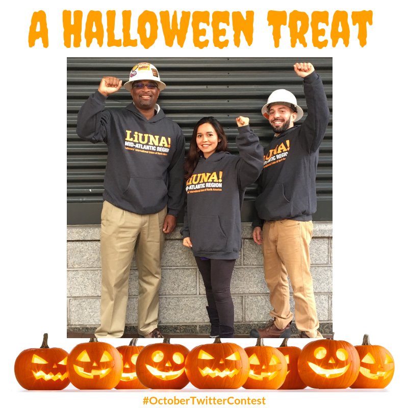 maLiUNA's tweet photo. No trick here, just a treat. The #OctoberTwitterContest is happening TOMORROW on #Halloween If you're a @LIUNA Mid-Atlantic member, look for the contest post on this account tomorrow and reply with your first & last name & local union number to win one of our @maLiUNA sweatshirts https://t.co/esG7RZi7AV