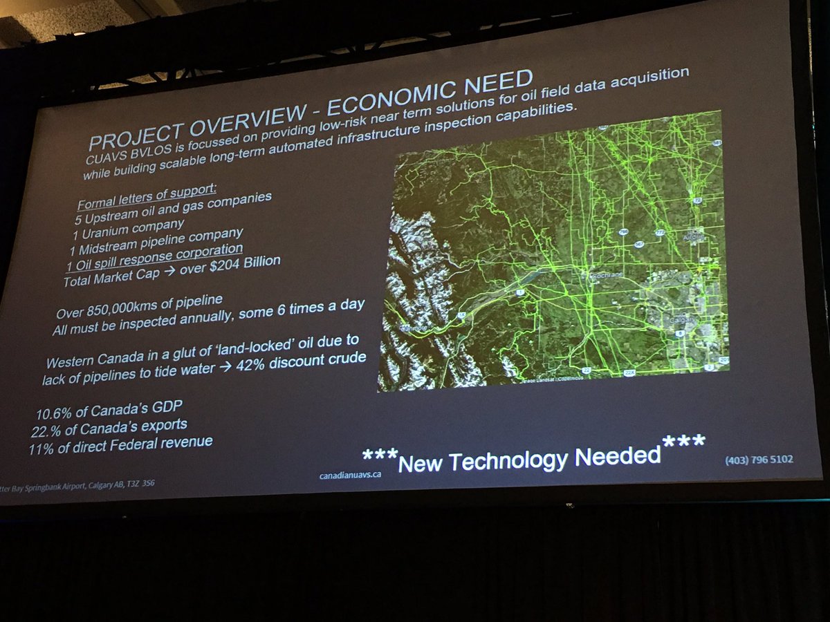 Overview slide from Sean Greenwood of Canadian UAVs, one of the four companies that took part in the #BVLOS trials. #UC18VANCOUVER