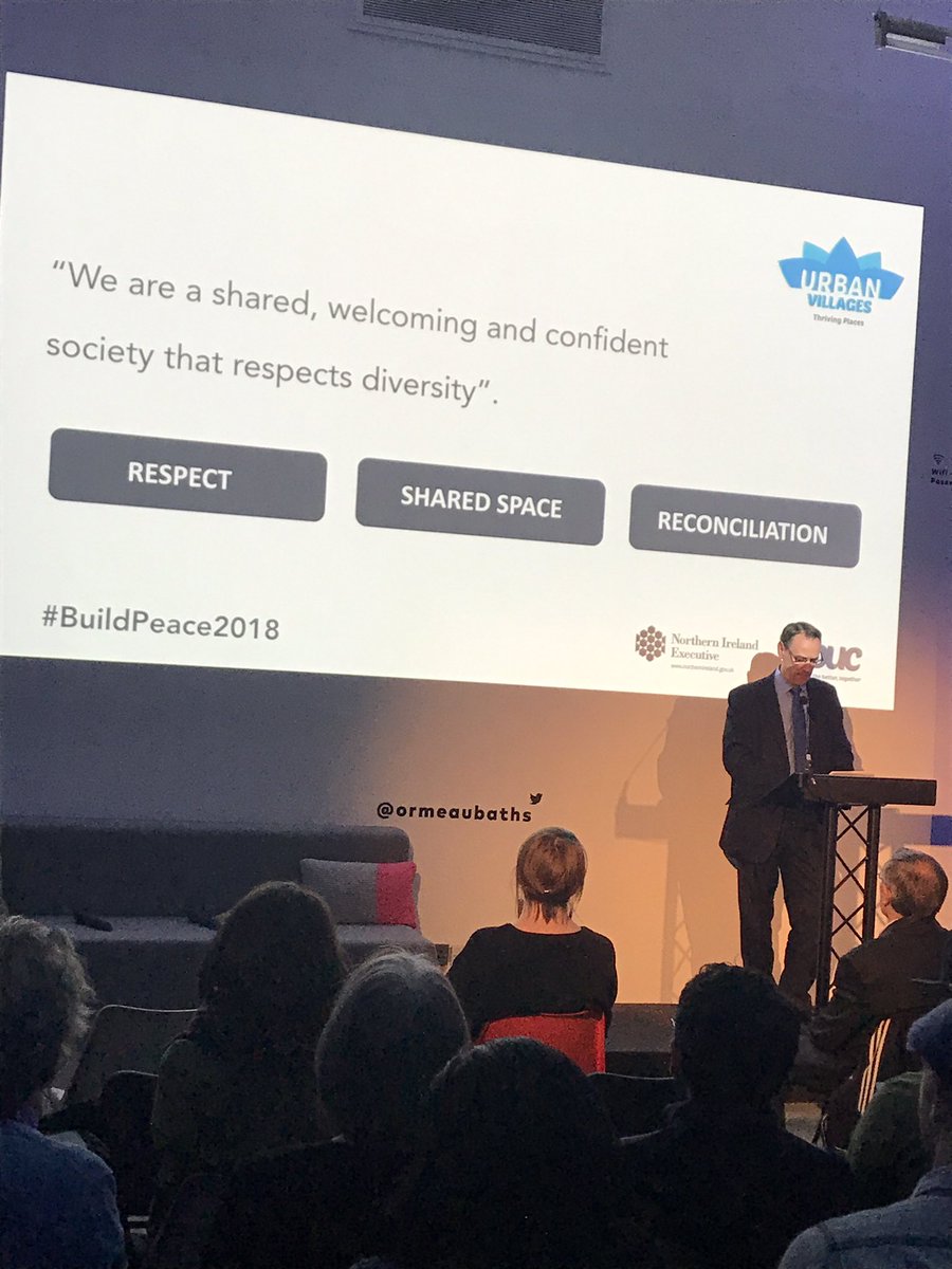 Dr Mark Browne opening @howtobuildpeace Build Peace conference reception @ormeaubaths #buildpeace18 talking about developing #thrivingplaces