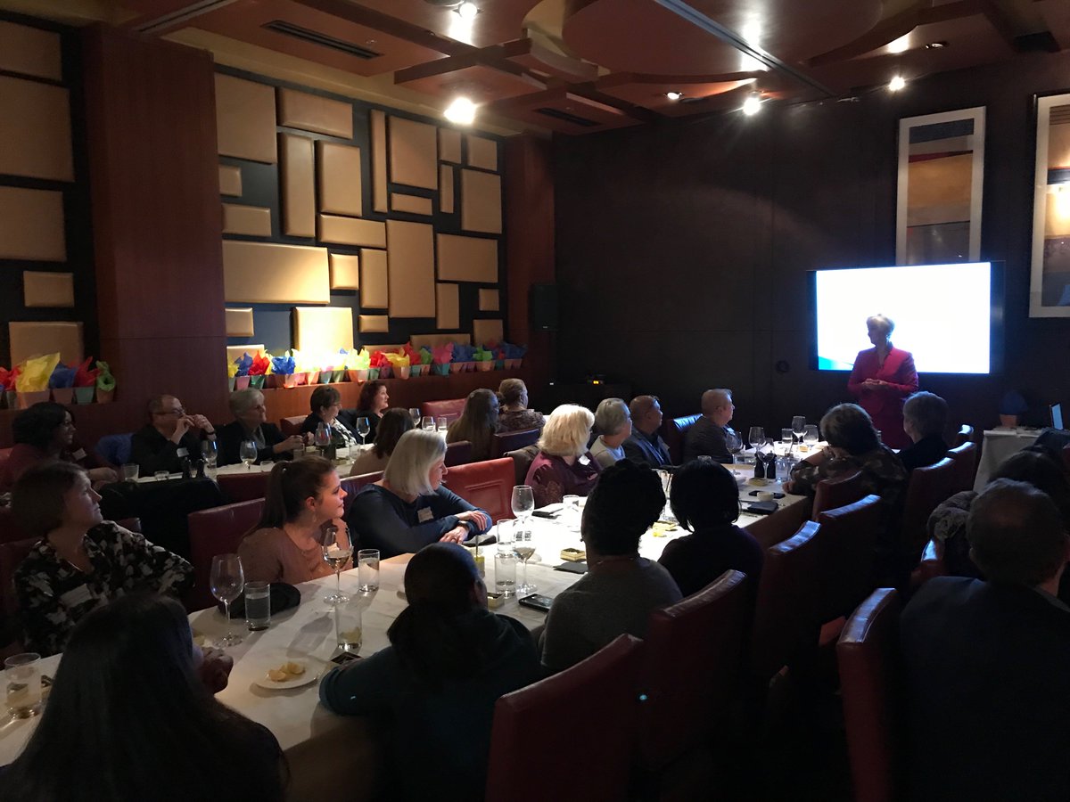 LeAnnThieman's tweet photo. What a blessing to host this intimate gathering of the greatest minds and hearts in HealthCare leadership during #magcon18. Thank you to all our guests/friends who joined us and bravo to @ElwaysStkHouse for helping us achieve a memorable dinner event. https://t.co/4fqflqRkgU