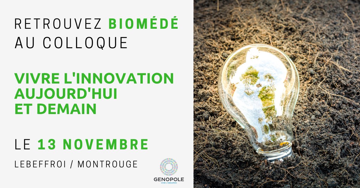 Nous serons présents lors du colloque organisé par <a href="/Genopole/">Genopole</a> le 13 Novembre pour présenter notre solution de #phytoremediation pour dépolluer les sols 🌱. Vous souhaitez en savoir + ? Passez nous voir. 👍 #greentech #startup