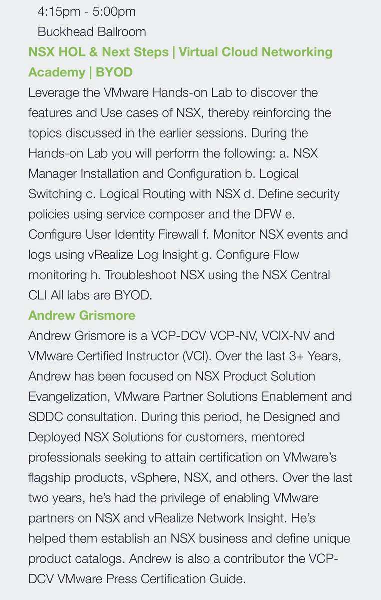 andriven's tweet image. @agrizzyuf closing out a full day of Virtual Cloud Networking Academy at @ATLVMUG @MyVMUG Usercon. #ATLVMUG