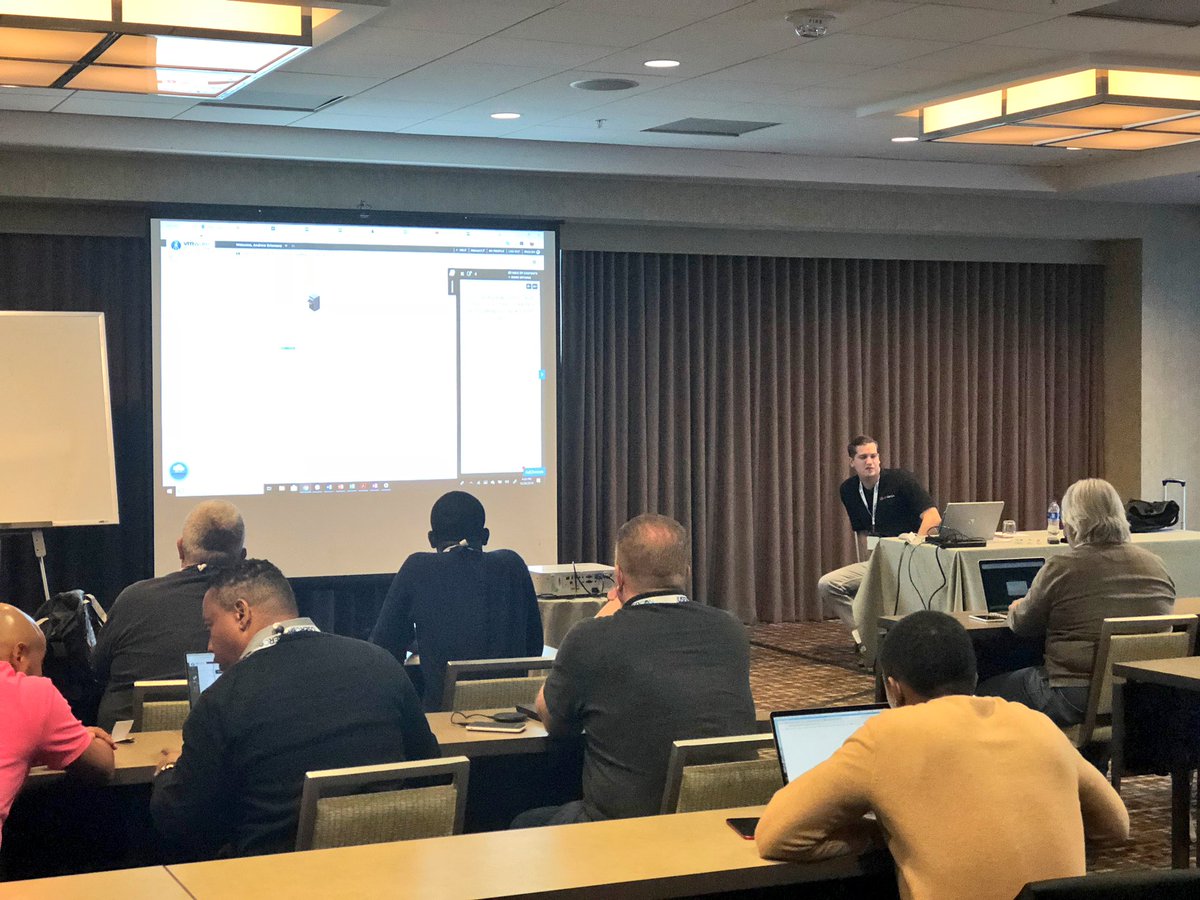 andriven's tweet image. @agrizzyuf closing out a full day of Virtual Cloud Networking Academy at @ATLVMUG @MyVMUG Usercon. #ATLVMUG