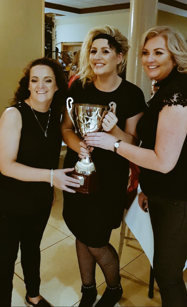 SheehyMarian's tweet photo. It's been a fantastic couple of days!! Thank you to all who supported us.  We were delighted to bring home the Lip Sync 2018 Champions cup!! Caoimhe, Eoin and Cormac were very happy and proud to get their hands on it today!! xx @CreaghJen @Trish45920926 @DoonGaaClub https://t.co/sLPEFka2iv
