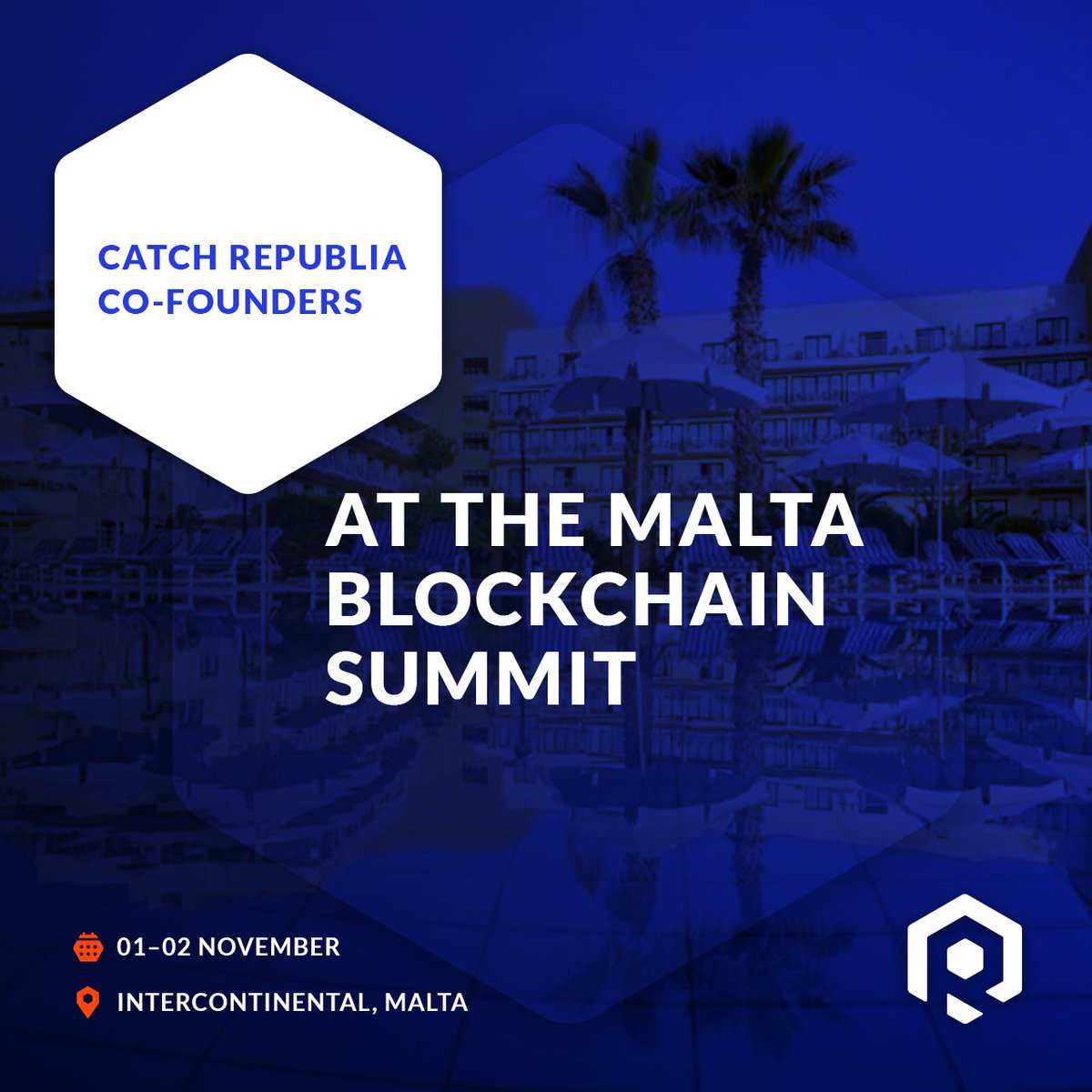Our co-founders <a href="/VladGyrych/">Vlad Gyrych</a> and <a href="/DanielShulyaev/">Daniel Shulyaev</a> will be at the Malta Blockchain Summit on the 1st and 2nd of November. Drop us a message📨 if you`d like to meet up! #Republia #Blockchain #MaltaBlockchainSummit
