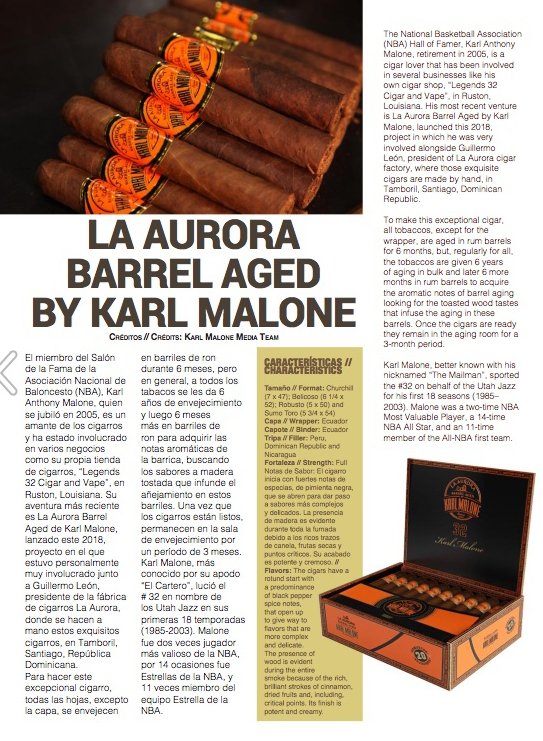 Toda la información sobre La Aurora Barrel Aged by Karl Malone, en @cigardom All the information about La Aurora Barrel Aged by Karl Malone, in @cigardom issuu.com/cigarrodominic… #LaAuroraCigars #KarlMalone #CigarroDominicano