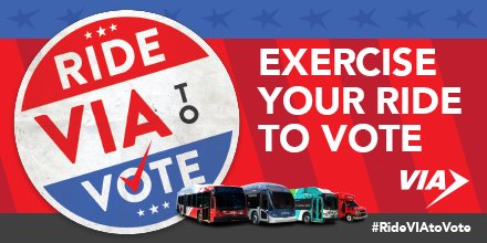 VIA_Transit's tweet image. #ElectionDay is right around the corner. #RideVIA FARE-FREE on Tues. 11/06 with your valid voter registration card. #RideVIAtoVote
