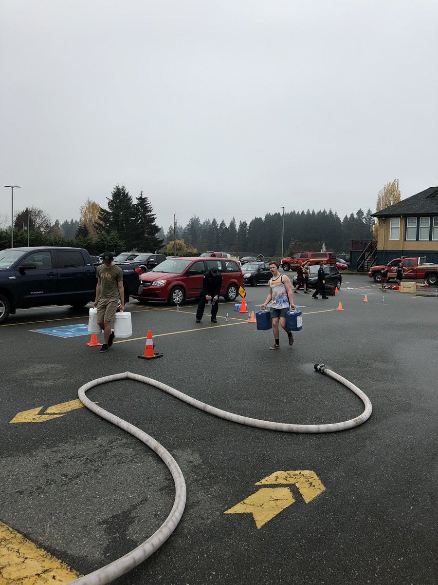 Thank you to the North Cedar Fire Dept. for putting our fitness class through the ringer with a fitness boot camp. #sd68 #nlpslearns