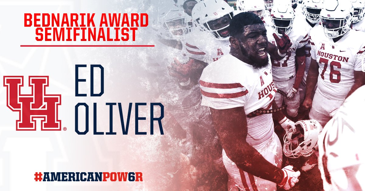 American Football (@american_fb) on Twitter photo The semifinalist list for the 2018 Bednarik Award has been announced by <a href="/MaxwellFootball/">Maxwell Football</a> and features <a href="/UHCougarFB/">Houston Football</a>'s Ed Oliver. #AmericanFB The semifinalist list for the 2018 Bednarik Award has been announced by <a href="/MaxwellFootball/">Maxwell Football</a> and features <a href="/UHCougarFB/">Houston Football</a>'s Ed Oliver. #AmericanFB