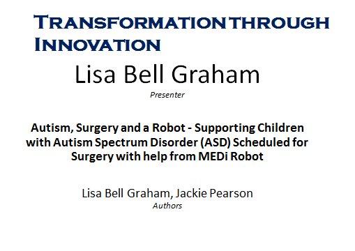 i4_2024's tweet image. Autism, Surgery and a Robot? 

You must check out this poster that Lisa and team created, showcasing their work around supporting children with MEDi Robot! They placed top three in the innovation stream at #QS18

Soon the poster will be online here: albertahealthservices.ca/news/Page14313…