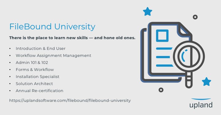 Customers: FileBound University is back in session! Whether you sign up for a intro or advanced class, you'll learn how to eliminate tedious processes and increase efficiencies with your FileBound solution. Classes start 11/5: bit.ly/2Rk5GUw #FBUniversity