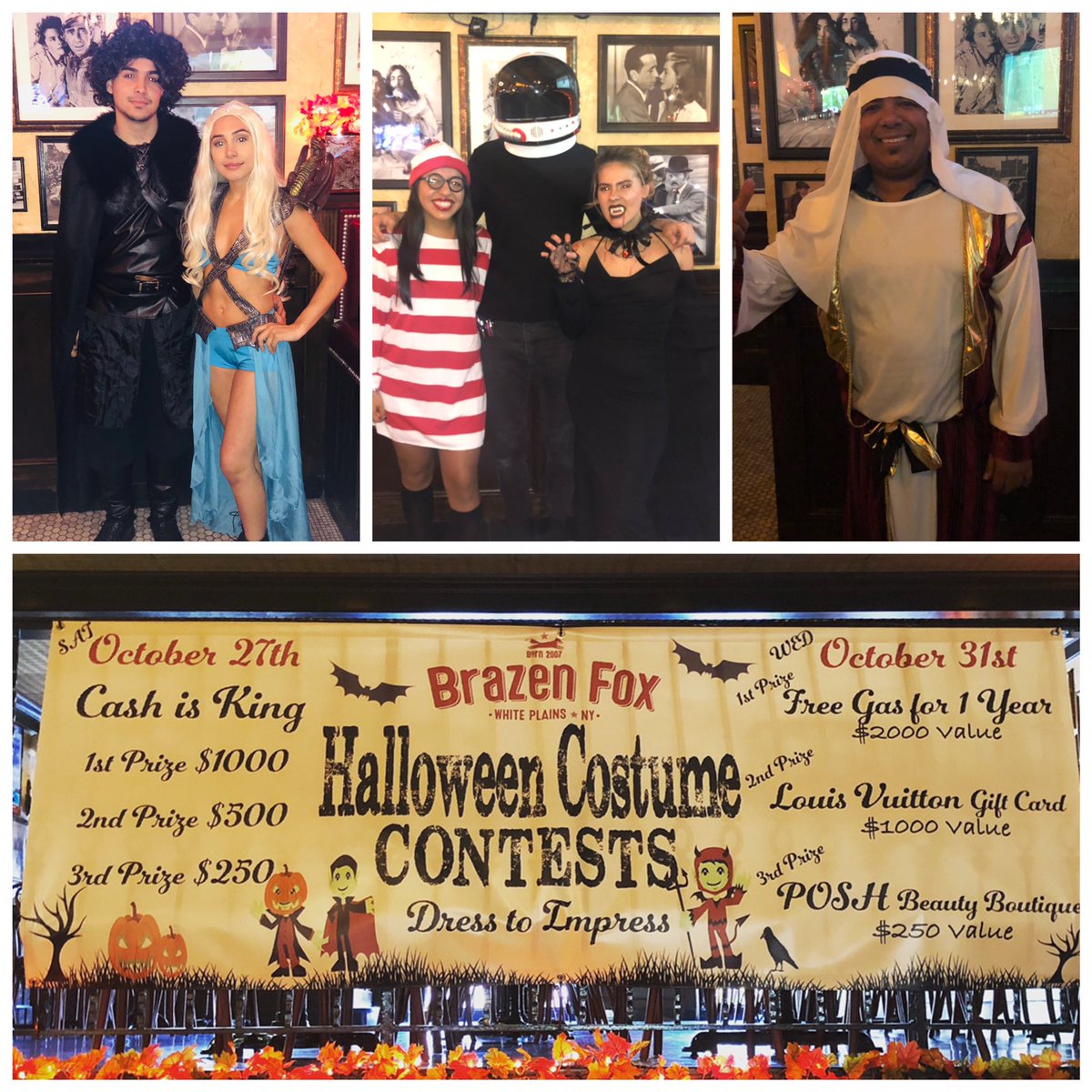 Brazen Fox on X: Were getting ready to do it one more time tomorrow. Free  gas for 1 year to the best costume! #brazenfox #whiteplains #costumecontest  #halloween  / X
