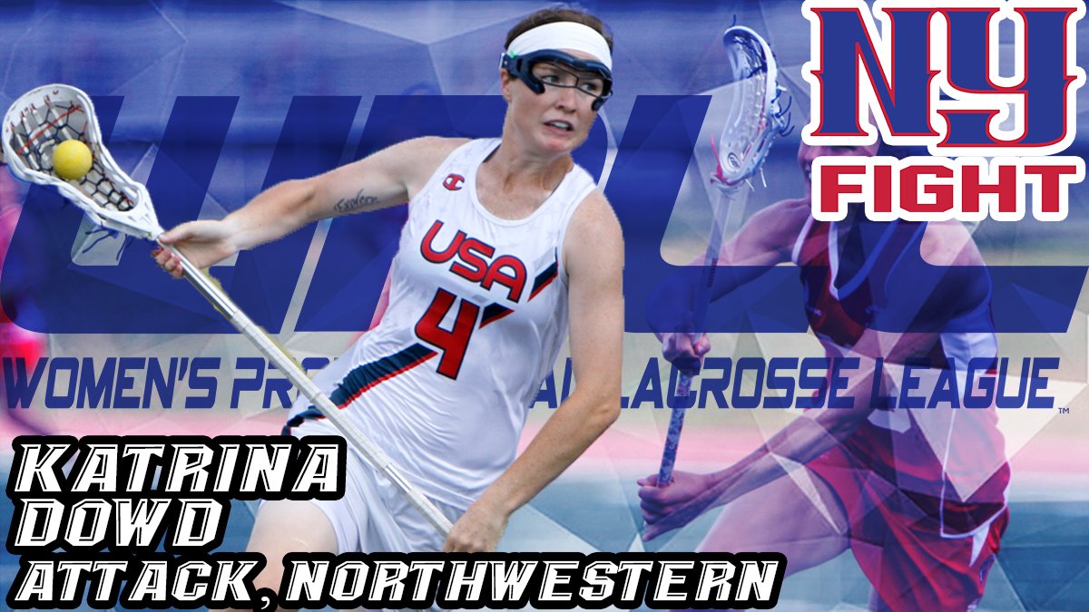 AUProLax's tweet photo. With the #12 pick of the #WPLLdraft the @NY_Fight select @KatrinaDowd4! A World Cup and NCAA champion from @nulax, Dowd is a proven winner who will be a key part of her hometown team. #TogetherFightTogetherWin https://t.co/e7z5NBsn8Y
