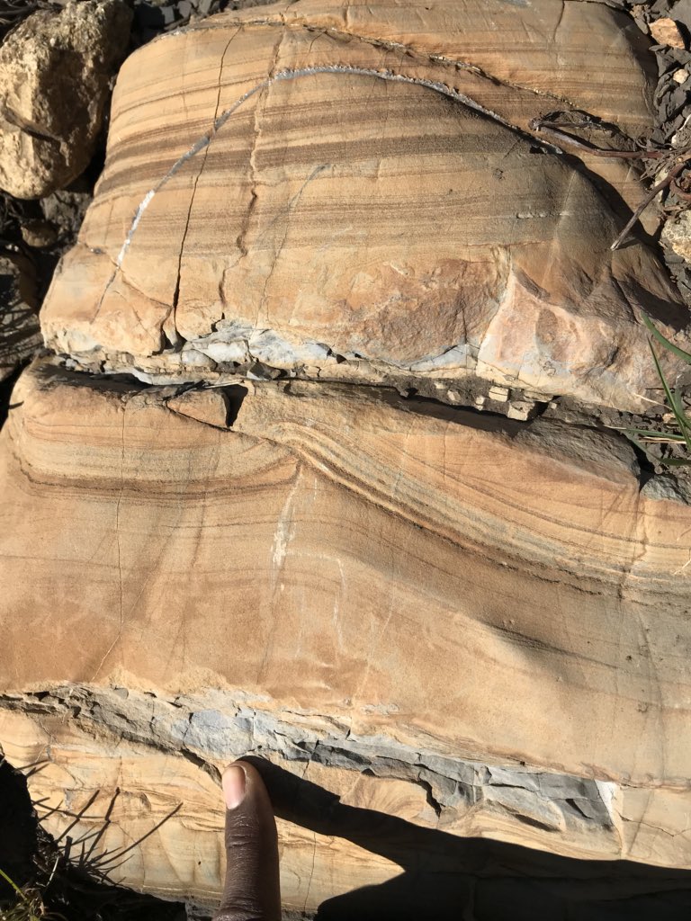 😲 Woah! Luverly laminae in deep(ish)water classics in the Neuquen Basin, Argentina. We’ve got our hands full with all the cool facies, geometries, and spatial and temporal relationships in this basin!