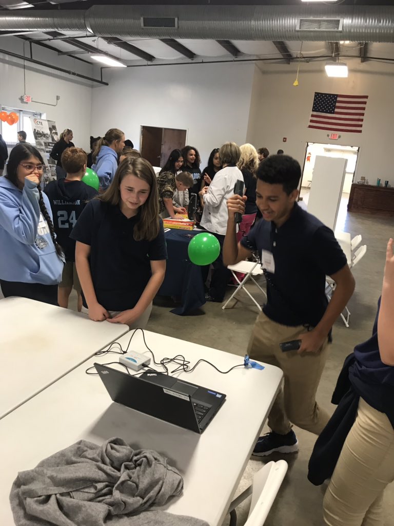 BiomedSci_JCHS's tweet photo. #SteerYourCareer with Rowan County 7th graders today. Students were trying to reach their max heart rate. 220 - your age. What’s yours??  #RSS_CTE  #PLTW https://t.co/NtLyo2MwX5