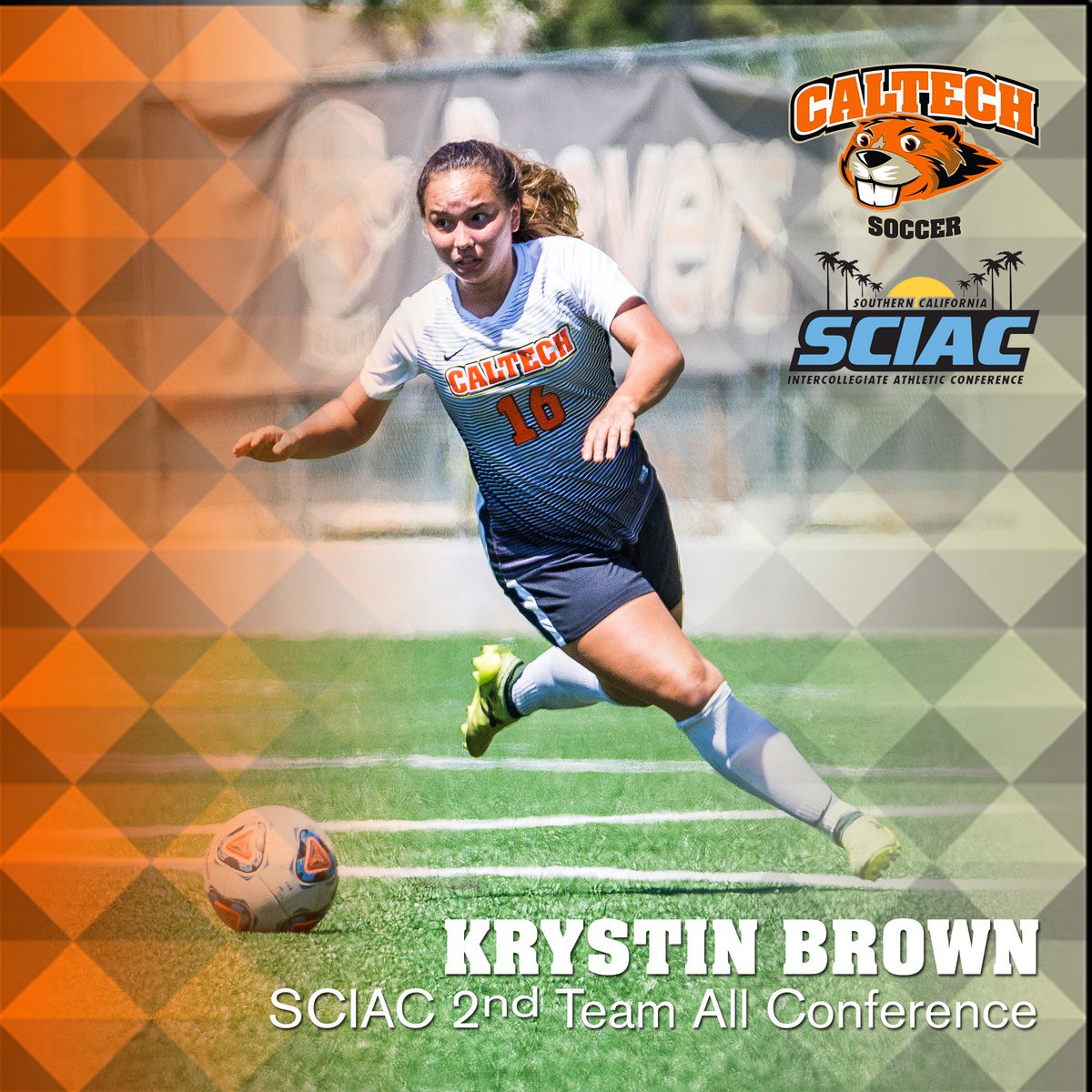 Congratulations to @Caltechwsoc's Krystin Brown on being named to <a href="/theSCIAC/">theSCIAC</a> 's 2nd Team All Conference! #CaltechRising #CaltechWorld