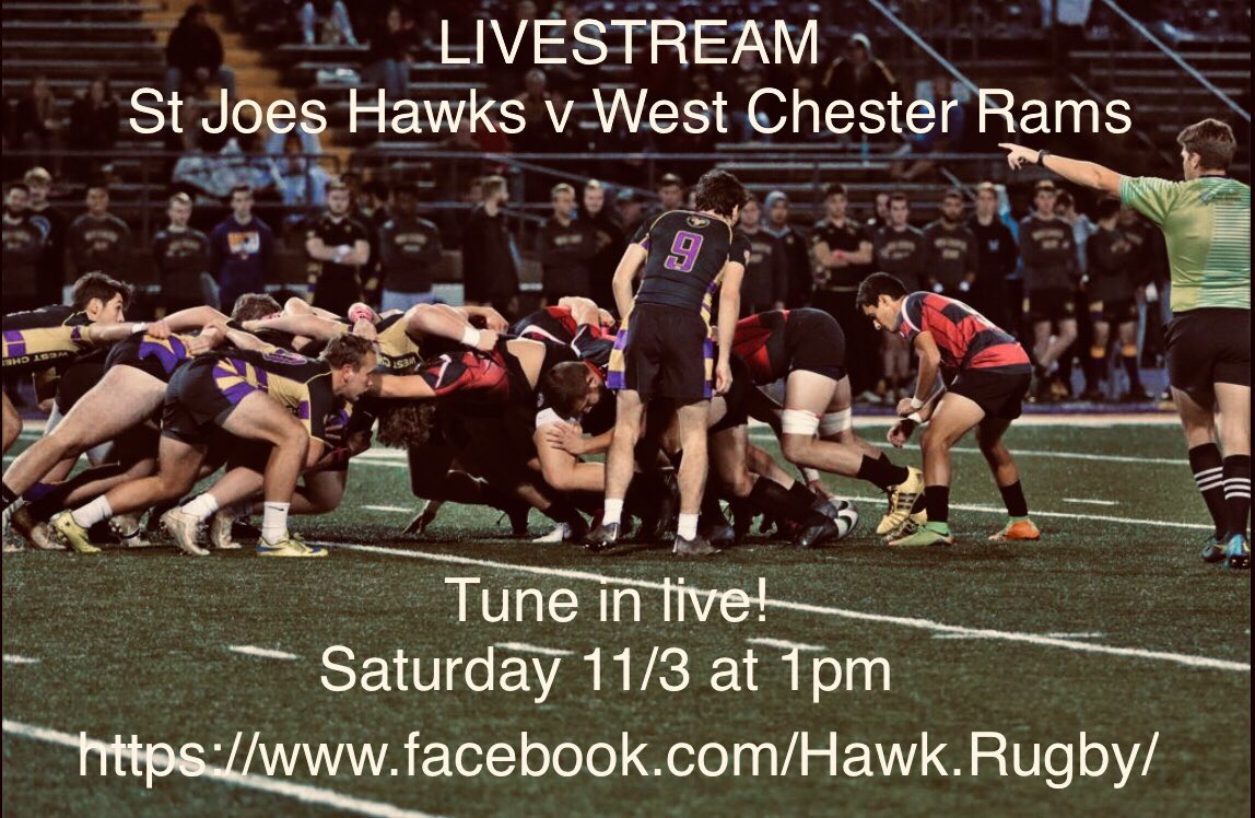 Tune in live #MARCFinal <a href="/HawkRugby/">Hawk Rugby</a> v <a href="/WCUramsrugby/">WCU Men's Rugby</a> Pass the word <a href="/djcoil/">Doug Coil</a> @louwill59 @CoachShags <a href="/DrMattMc/">Matt M</a> @SJU_Recreation <a href="/WCUAthletics/">West Chester Golden Rams</a> <a href="/SJUHawks/">Saint Joseph's Hawks</a> <a href="/saintjosephs/">Saint Joseph’s University</a> <a href="/rugby_pa/">RugbyPA</a> <a href="/EastPennRugby/">EPRU</a>