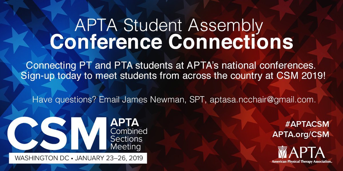 Just signed up for #ConferenceConnections <a href="/APTAcsm/">#APTACSM</a>!!! So excited to meet some new, awesome #PTfriends! Literally the first person I saw <a href="/APTAnsc/">APTA NSC</a> was one of my #CC friends because the #PTfam is small but magical! See you guys in DC!!! Sign up now!!! docs.google.com/forms/d/19dkp3…